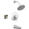 imageDelta Faucet Galeon 14 Series Matte Black Tub Shower Faucet Set with H2Okinetic Shower Head Shower Trim Kit Matte Black Shower Faucet Bathtub Faucet Set Matte Black T14472BL Valve Not IncludedLumicoat Chrome