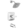 imageDelta Faucet Modern 14 Series Matte Black Shower Faucet Tub and Shower Trim Kit with SingleSpray TouchClean Black Shower Head Matte Black T144339BLPP Valve Not IncludedChrome