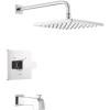 imageDelta Faucet Modern 14 Series Matte Black Shower Faucet Tub and Shower Trim Kit with SingleSpray TouchClean Black Shower Head Matte Black T14467BLPP Valve Not IncludedChrome