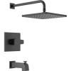 imageDelta Faucet Modern 14 Series Matte Black Shower Faucet Tub and Shower Trim Kit with SingleSpray TouchClean Black Shower Head Matte Black T14467BLPP Valve Not IncludedMatte Black