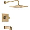 imageDelta Faucet Modern 14 Series Matte Black Shower Faucet Tub and Shower Trim Kit with SingleSpray TouchClean Black Shower Head Matte Black T14467BLPP Valve Not IncludedChampagne Bronze