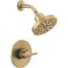 imageDelta Faucet Nicoli 14 Series SingleHandle Gold Shower Faucet Shower Trim Kit with 5Spray H2Okinetic Shower Head Champagne Bronze 142749CZ Shower Valve IncludedChampagne Bronze