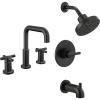 imageDelta Faucet Nicoli 14 Series SingleHandle Tub and Shower Faucet with 5Setting H2Okinetic Shower Head Nicoli Widespread Bathroom Sink Faucet 3Hole Matte Black Shower Valve Included