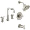 imageDelta Faucet Nicoli 14 Series SingleHandle Tub and Shower Faucet with 5Setting H2Okinetic Shower Head Nicoli Widespread Bathroom Sink Faucet 3Hole Stainless Shower Valve Included