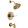 imageDelta Faucet Saylor 14 Series Gold Tub and Shower Faucet Combo Bathtub and Shower Trim System Shower Trim Kit Bathtub Faucet Set Shower Tub Faucet Champagne Bronze T14435CZ Valve Not IncludedChampagne Bronze