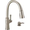 imageDelta Faucet Spargo Brushed Nickel Kitchen Faucet Kitchen Faucets with Pull Down Sprayer Kitchen Sink Faucet Faucet for Kitchen Sink Soap Dispenser SpotShield Stainless 19964ZSPSDDSTSpotShield Brushed Nickel