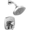 imageDelta Faucet Stryke 17 Series DualFunction Shower Faucet Shower Trim Kit SingleSpray H2Okinetic Shower Head Matte Black T17276BL Valve Not IncludedChrome