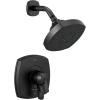 imageDelta Faucet Stryke 17 Series DualFunction Shower Faucet Shower Trim Kit SingleSpray H2Okinetic Shower Head Matte Black T17276BL Valve Not IncludedMatte Black