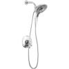 imageDelta Faucet Tetra 17 Series DualFunction Matte Black Shower Faucet Set with In2ition 2in1 Shower Head with Handheld Spray Black Shower Faucet Matte Black T17289BL Valve Not IncludedChrome