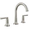 imageDelta Saylor Brushed Gold Bathroom Faucet 3 Hole 8 Inch Widespread Bathroom Sink Faucet for Vanity Metal PushPop Drain Assembly Champagne Bronze 3535CZMPUDSTStainless
