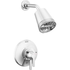 imageDelta Faucet 17 Series Galeon Dual Function Matte Black Shower Faucet Set Shower Trim Kit with 3Spray Matte Black Shower Head Matte Black T17271BL Valve Not IncludedLumicoat Chrome