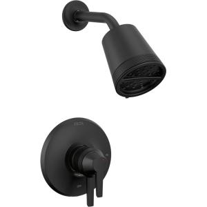 imageDelta Faucet 17 Series Galeon Dual Function Matte Black Shower Faucet Set Shower Trim Kit with 3Spray Matte Black Shower Head Matte Black T17271BL Valve Not IncludedMatte Black