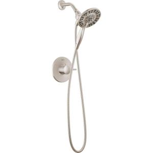 imageDelta Faucet Albion 14 Series SingleHandle Shower Faucet Gold Shower Trim Kit with 4Setting In2ition 2in1 Dual Hand Held Shower Head with Hose Champagne Bronze T142855CZI Valve Not IncludedSpotShield Stainless