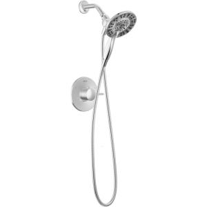 imageDelta Faucet Albion 14 Series SingleHandle Shower Faucet Gold Shower Trim Kit with 4Setting In2ition 2in1 Dual Hand Held Shower Head with Hose Champagne Bronze T142855CZI Valve Not IncludedChrome