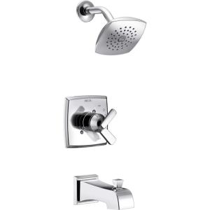imageDelta Faucet Ashlyn 17 Series DualHandle Matte Black Shower Trim Kit Matte Black Shower Faucet with SingleSpray Black Shower Head Matte Black T17464BL Valve Not IncludedChrome