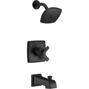 imageDelta Faucet Ashlyn 17 Series DualHandle Matte Black Shower Trim Kit Matte Black Shower Faucet with SingleSpray Black Shower Head Matte Black T17464BL Valve Not IncludedMatte Black