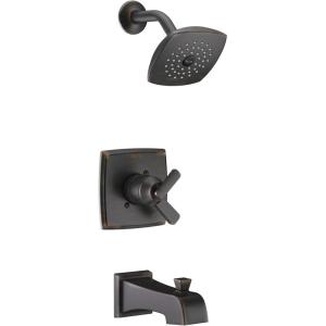 imageDelta Faucet Ashlyn 17 Series DualHandle Matte Black Shower Trim Kit Matte Black Shower Faucet with SingleSpray Black Shower Head Matte Black T17464BL Valve Not IncludedVenetian Bronze