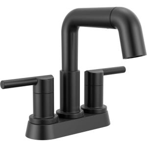 imageDelta Faucet Nicoli USpout 2Handle Bathroom Faucet Matte Black 3Hole Bathroom Sink Faucet Matte Black 25849LFBLMatte Black