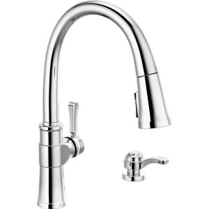 imageDelta Faucet Spargo Brushed Nickel Kitchen Faucet Kitchen Faucets with Pull Down Sprayer Kitchen Sink Faucet Faucet for Kitchen Sink Soap Dispenser SpotShield Stainless 19964ZSPSDDSTChrome