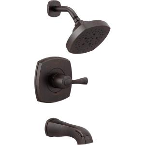 imageDelta Faucet Stryke 14 Series SingleFunction Tub and Shower Trim Kit Shower Faucet SingleSpray H2Okinetic Shower Head Matte Black T14476BL Valve Not IncludedVenetian Bronze