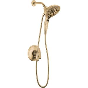 imageDelta Faucet Tetra 17 Series DualFunction Matte Black Shower Faucet Set with In2ition 2in1 Shower Head with Handheld Spray Black Shower Faucet Matte Black T17289BL Valve Not IncludedChampagne Bronze
