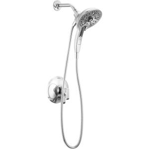 imageDelta Faucet Tetra 17 Series DualFunction Matte Black Shower Faucet Set with In2ition 2in1 Shower Head with Handheld Spray Black Shower Faucet Matte Black T17289BL Valve Not IncludedChrome
