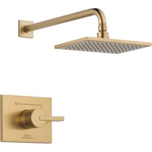 imageDelta Faucet Vero 14 Series SingleFunction Shower Trim Kit with SingleSpray TouchClean Rain Shower Head Champagne Bronze 20 GPM Water Flow T14253CZWE Valve Not IncludedChampagne Bronze