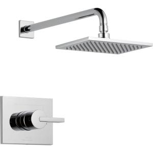 imageDelta Faucet Vero 14 Series SingleFunction Shower Trim Kit with SingleSpray TouchClean Rain Shower Head Stainless T14253SS Valve Not IncludedChrome