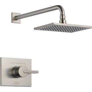 imageDelta Faucet Vero 14 Series SingleFunction Shower Trim Kit with SingleSpray TouchClean Rain Shower Head Stainless T14253SS Valve Not IncludedStainless