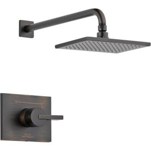 imageDelta Faucet Vero 14 Series SingleFunction Shower Trim Kit with SingleSpray TouchClean Rain Shower Head Stainless T14253SS Valve Not IncludedVenetian Bronze