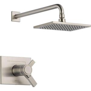 imageDelta Faucet Vero 17T Series DualFunction Shower Trim Kit with SingleSpray TouchClean Rain Shower Head Champagne Bronze T17T253CZ Valve Not IncludedStainless