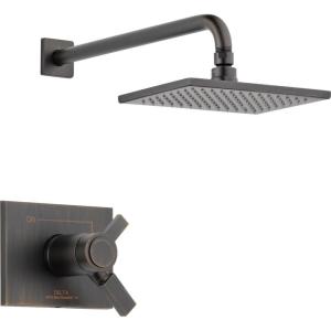 imageDelta Faucet Vero 17T Series DualFunction Shower Trim Kit with SingleSpray TouchClean Rain Shower Head Champagne Bronze T17T253CZ Valve Not IncludedVenetian Bronze