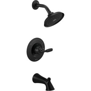 imageDelta Faucet Woodhurst 14 Series SingleHandle Tub and Shower Trim Kit Shower Faucet with SingleSpray TouchClean Shower Head Venetian Bronze T14432RB Valve Not IncludedMatte Black