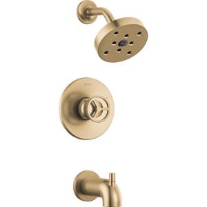 imageDelta Trinsic 14 Series SingleFunction H2Okinetic Bathtub and Shower Faucet Set Polished Nickel Shower Head and Handle Valve Trim Kit Polished Nickel T14459PN Valve Not IncludedChampagne Bronze