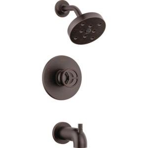imageDelta Trinsic 14 Series SingleFunction H2Okinetic Bathtub and Shower Faucet Set Polished Nickel Shower Head and Handle Valve Trim Kit Polished Nickel T14459PN Valve Not IncludedVenetian Bronze