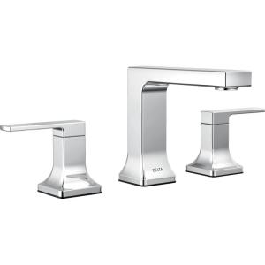 imageDelta Velum Matte Black Bathroom Faucet 3 Hole 8 Inch Widespread Bathroom Sink Faucet for Vanity Metal PushPop Drain Assembly Matte Black 3539LFBLMPUChrome