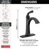 imageDelta Faucet Geist Matte Black Faucet Single Hole Faucet Black Black Faucets for Sink 1 Hole Sink Faucet Drain Assembly Included Matte Black 15864LFBLMatte Black