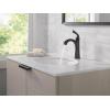 imageDelta Faucet Geist Matte Black Faucet Single Hole Faucet Black Black Faucets for Sink 1 Hole Sink Faucet Drain Assembly Included Matte Black 15864LFBLMatte Black
