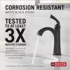 imageDelta Faucet Geist Matte Black Faucet Single Hole Faucet Black Black Faucets for Sink 1 Hole Sink Faucet Drain Assembly Included Matte Black 15864LFBLMatte Black