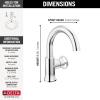 imageDelta Faucet Trinsic Single Hole Bathroom Faucet Gold Bathroom Faucet Single Handle Bathroom Sink Faucet Diamond Seal Technology Drain Assembly Champagne Bronze 558HARCZDSTChrome