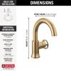 imageDelta Faucet Trinsic Single Hole Bathroom Faucet Gold Bathroom Faucet Single Handle Bathroom Sink Faucet Diamond Seal Technology Drain Assembly Champagne Bronze 558HARCZDSTChampagne Bronze