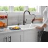 imageDelta Hazelwood Brushed Nickel Kitchen Faucet with Pull Down Sprayer and Soap Dispenser Modern Single Hole Kitchen Sink Faucet Single Handle Spotshield Stainless 19831ZSPSDDSTVenetian Bronze