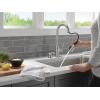 imageDelta Hazelwood Brushed Nickel Kitchen Faucet with Pull Down Sprayer and Soap Dispenser Modern Single Hole Kitchen Sink Faucet Single Handle Spotshield Stainless 19831ZSPSDDSTSpotshield Stainless