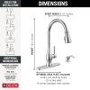 imageDelta Hazelwood Brushed Nickel Kitchen Faucet with Pull Down Sprayer and Soap Dispenser Modern Single Hole Kitchen Sink Faucet Single Handle Spotshield Stainless 19831ZSPSDDSTChrome