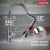 imageDelta Hazelwood Brushed Nickel Kitchen Faucet with Pull Down Sprayer and Soap Dispenser Modern Single Hole Kitchen Sink Faucet Single Handle Spotshield Stainless 19831ZSPSDDSTChrome