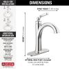 imageDelta Woodhurst Matte Black Bathroom Faucet 1 Hole Single Hole Bathroom Sink Faucet for Vanity Metal PushPop Drain Assembly Matte Black 532BLMPUDSTChrome