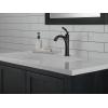 imageDelta Woodhurst Matte Black Bathroom Faucet 1 Hole Single Hole Bathroom Sink Faucet for Vanity Metal PushPop Drain Assembly Matte Black 532BLMPUDSTMatte Black