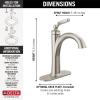 imageDelta Woodhurst Matte Black Bathroom Faucet 1 Hole Single Hole Bathroom Sink Faucet for Vanity Metal PushPop Drain Assembly Matte Black 532BLMPUDSTStainless