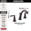 imageDelta Woodhurst Matte Black Bathroom Faucet 3 Hole 8 Inch Widespread Bathroom Sink Faucet for Vanity Metal PushPop Drain Assembly Matte Black 3532LFBLMPUVenetian Bronze