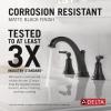 imageDelta Woodhurst Matte Black Bathroom Faucet 3 Hole 8 Inch Widespread Bathroom Sink Faucet for Vanity Metal PushPop Drain Assembly Matte Black 3532LFBLMPUMatte Black